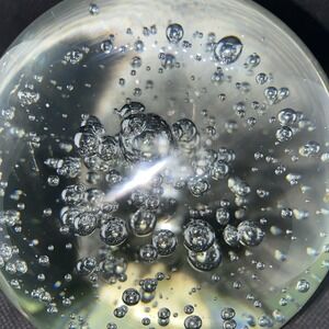 Vintage Art Glass Murano? Paperweight Orb Ball Controlled Bubbles Heavy